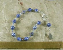 Ouranos (Uranus) Pocket Prayer Beads in Blue Agate: Ancient Greek God of the Sky - Hearthfire Handworks 