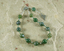Pan Pocket Prayer Beads in Moss Agate: Greek God of the Forest, Mountains, Country Life - Hearthfire Handworks 