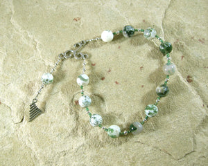 Pan Pocket Prayer Beads in Tree Agate: Greek God of the Forest, Mountains, Country Life - Hearthfire Handworks 