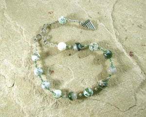 Pan Pocket Prayer Beads in Tree Agate: Greek God of the Forest, Mountains, Country Life - Hearthfire Handworks 