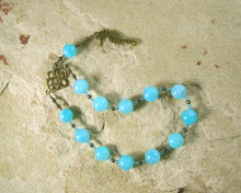 Poseidon Pocket Prayer Beads in Aquamarine: Greek God of the Sea - Hearthfire Handworks 