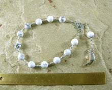 Selene Pocket Prayer Beads in Howlite: Greek Goddess of the Moon - Hearthfire Handworks 