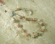 Selene Pocket Prayer Beads in Moonstone: Greek Goddess of the Moon - Hearthfire Handworks 