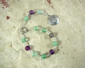 Sigyn Pocket Prayer Beads in Rainbow Fluorite: Norse Goddess of Devotion and Love, Bride of Loki - Hearthfire Handworks 