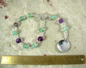 Sigyn Pocket Prayer Beads in Rainbow Fluorite: Norse Goddess of Devotion and Love, Bride of Loki - Hearthfire Handworks 